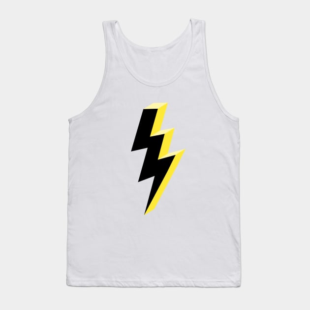Electric Yellow and Black Lightning Tank Top by OneThreeSix